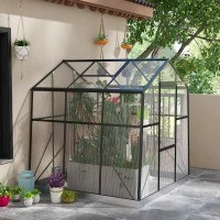 Hliníkový skleník 192 x 192 x 204 cm | černý č.2