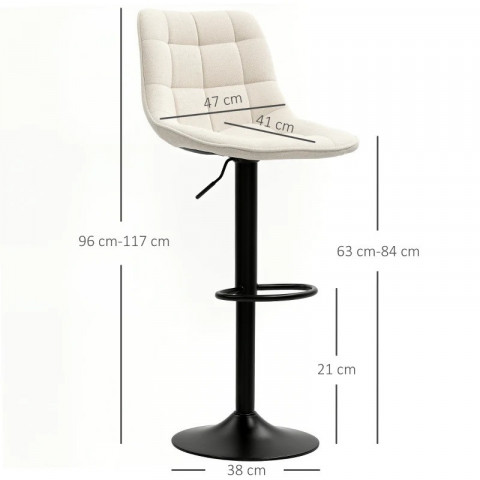 Čalouněné barové židle s opěradlem, 2 kusy | béžové č.3