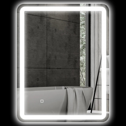 Podsvícené koupelnové zrcadlo s dotykovým ovládáním | stříbrné č.2