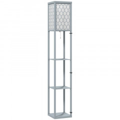 Stmívatelná stojací lampa s poličkou | světle šedá č.2