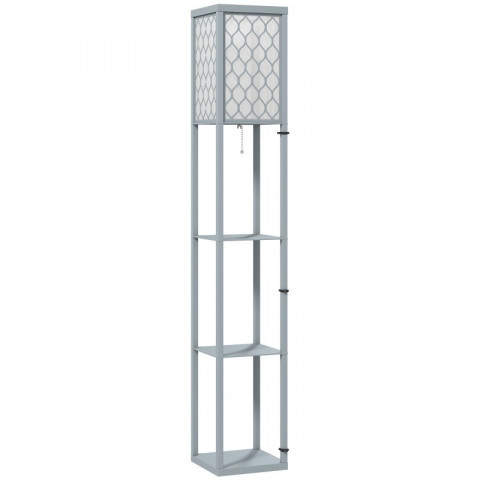 Stmívatelná stojací lampa s poličkou | světle šedá č.2