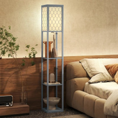 Stmívatelná stojací lampa s poličkou | světle šedá č.1