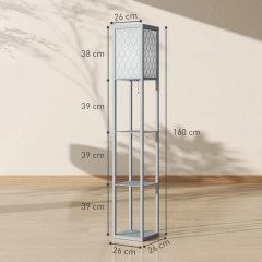 Stmívatelná stojací lampa s poličkou | světle šedá č.3