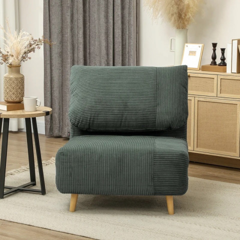 Rozkládací pohovka pro hosty 82 x 89 x 83 cm | zelená č.4