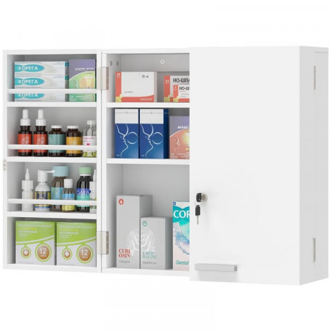 Lékárnička uzamykatelná 53 x 20 x 53 cm | bílá č.5