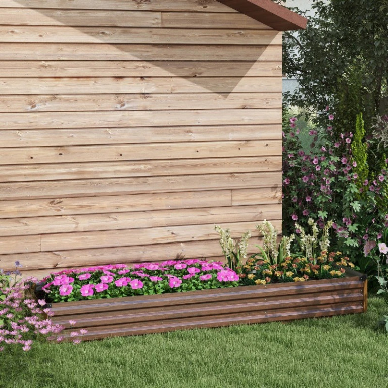 Vyvýšený záhon 240x60x30 cm | tmavě hnědý