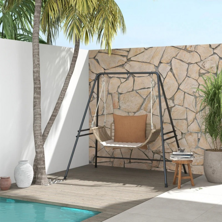 Ocelový rám na houpací síť 178 x 143 x 180 cm | černý