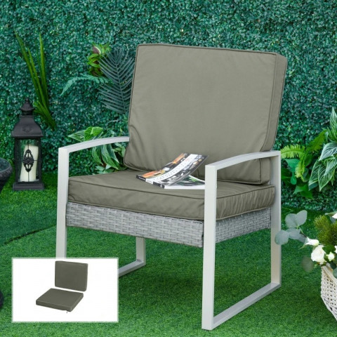 2 polštáře na zahradní židle 56 x 52 cm | tmavě šedé č.2