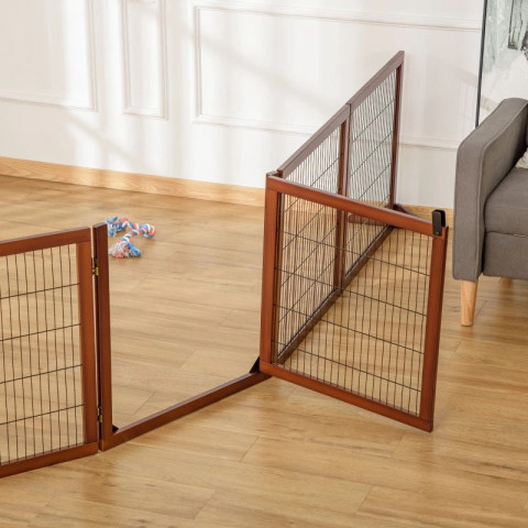 Bezpečnostní zábrana pro psy 432x36x70 cm | kávová č.4