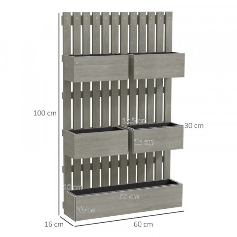 Vyvýšený záhon ze dřeva | šedý č.3