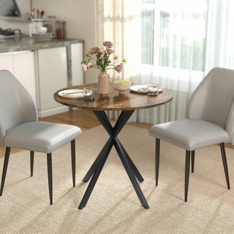 Kulatý jídelní stůl Ø80cm | hnědý č.3