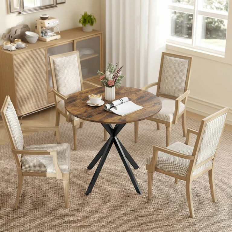 Kulatý jídelní stůl Ø80cm | hnědý