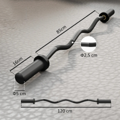 Ocelová činka s protiskluzovými objímkami 120 cm, 100kg | černá č.2