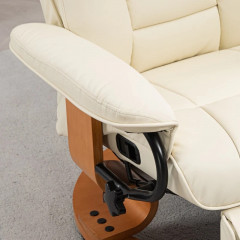 Relaxační otočné TV křeslo, 78 x 88 x 103 cm | krémově bílé č.3