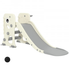 Dětská skluzavka 3 v 1 146x52x65 cm | krémově bílá + šedá č.2