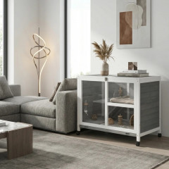 Pojízdná králíkárna 91,5 x 53,3 x 73 cm | šedá č.3