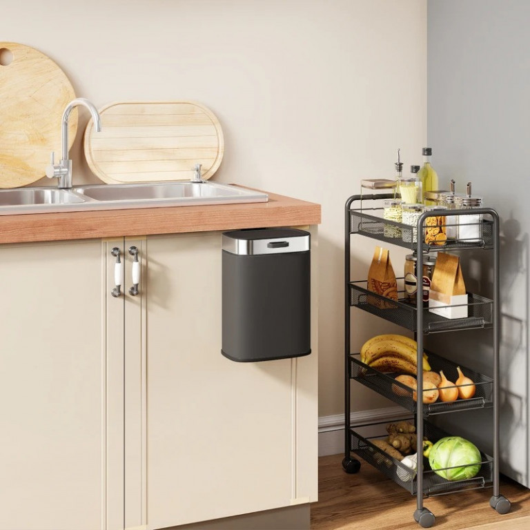 Nerezový odpadkový koš 5 litrů | černý