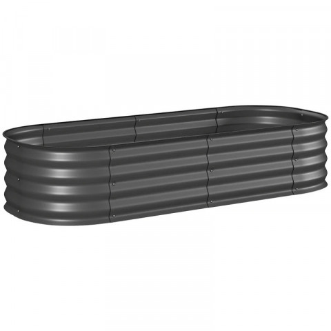 Kovový vyvýšený záhon 150 x 62 x 30 cm | tmavě šedý č.2