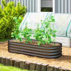 Kovový vyvýšený záhon 150 x 62 x 30 cm | tmavě šedý č.3