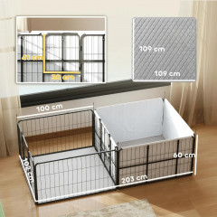 Porodní box pro štěňata 203 x 102 x 60 cm | černý č.3