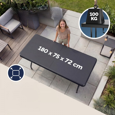 Skládací stůl na zahradu 183x75x73cm | antracit č.2