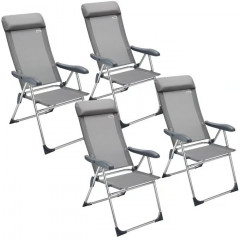 Sada 4 zahradních židlí | šedá + stříbrná č.1