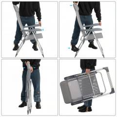 Sada 4 zahradních židlí | šedá + stříbrná č.3