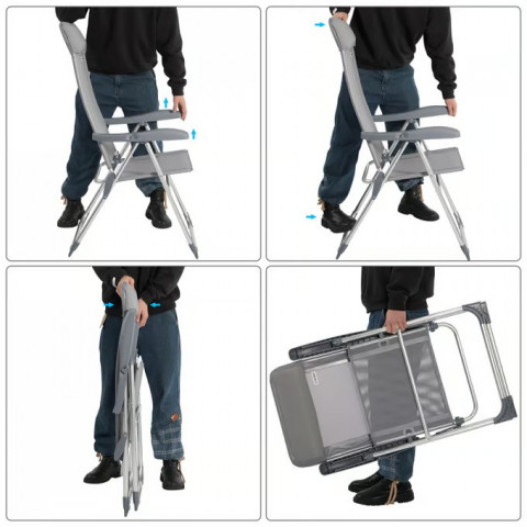 Sada 4 zahradních židlí | šedá + stříbrná č.3