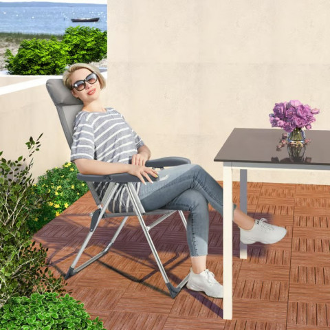 Sada 4 zahradních židlí | šedá + stříbrná č.4