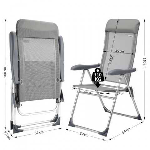 Sada 4 zahradních židlí | šedá + stříbrná č.6