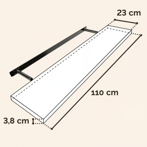 Vysoce kvalitní nástěnná police 110 cm |tmavý dub č.3