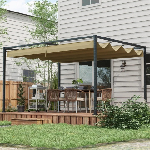 Pergola s kovovým zastřešením 3x2 m | khaki č.5