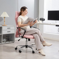 Ergonomická kancelářská židle s funkcí otáčení a houpání | růžová
