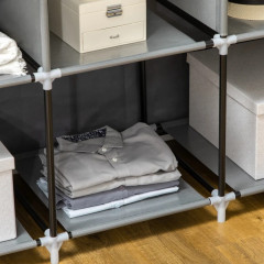 Látková šatní skříň 125 x 43 x 162,5 cm | tmavě šedá č.2