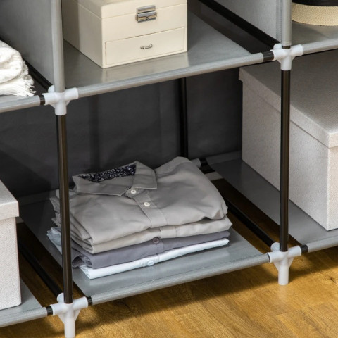 Látková šatní skříň 125 x 43 x 162,5 cm | tmavě šedá č.2