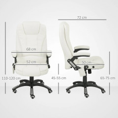 Kancelářská židle s vibrační masáží | krémově bílá č.3