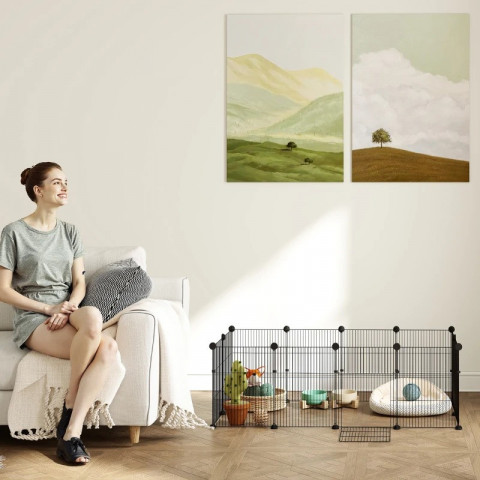 Výběh pro králíky 120x60x40 cm | černý č.4