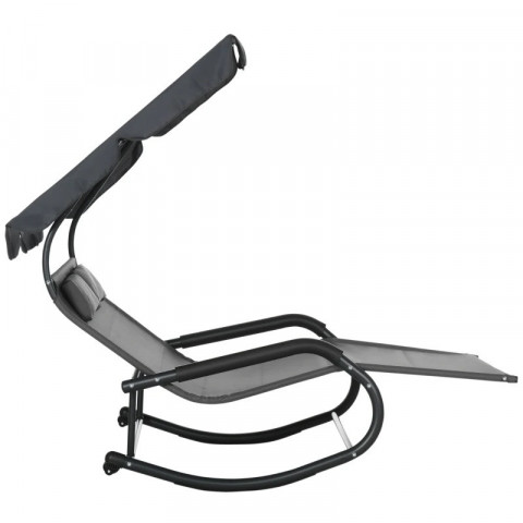 Dvojité houpací lehátko pro 2 osoby | tmavě šedé č.6