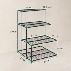 4-patrový stojan na květiny | tmavě zelený č.3