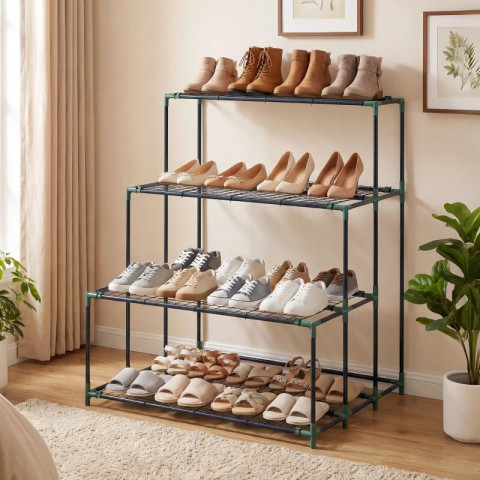 4-patrový stojan na květiny | tmavě zelený č.4