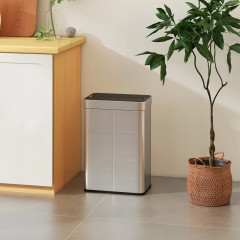 Odpadkový koš s motýlkovým víkem na senzor, 55 litrů | stříbrný č.3