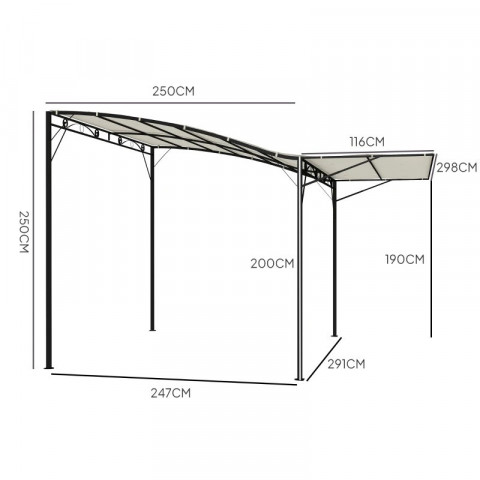 Pergola 3 x 2,5 m | krémově bílá č.5