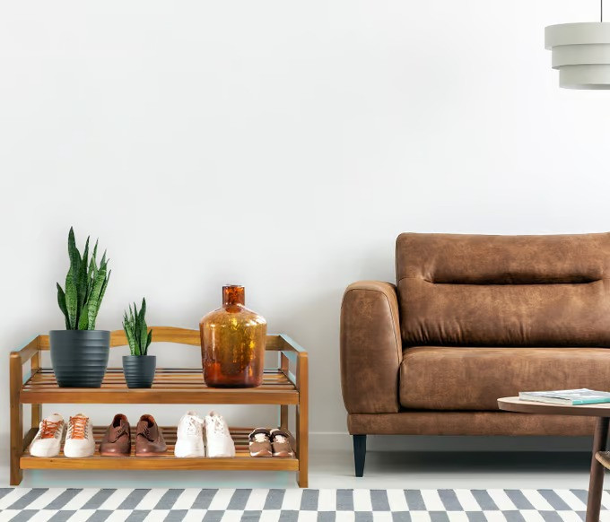 Botník z akáciového dřeva 87x30x45cm | hnědá