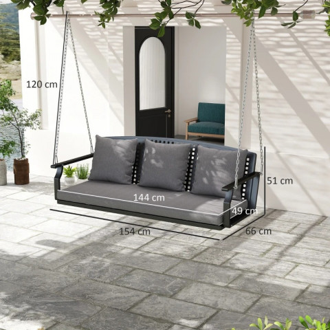 3místná houpací lavice | šedá č.5