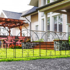 Ocelový zahradní plot 300 x 70 cm | černý č.3