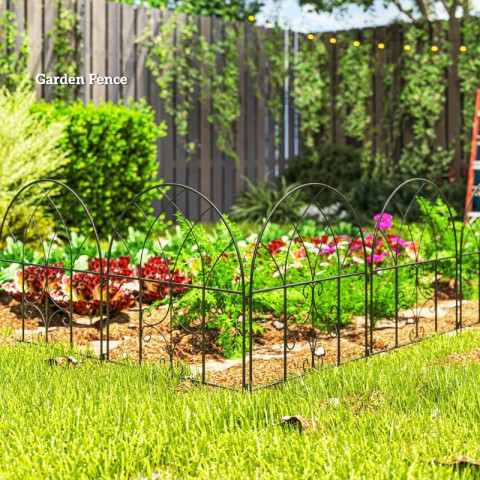 Ocelový zahradní plot 300 x 70 cm | černý č.4