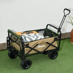 Skládací vozík s rukojetí, 94 x 57 x 77-100 cm | khaki