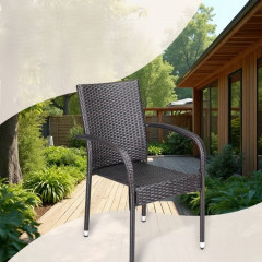 Stohovací židle z polyratanu, sada 4 ks | hnědá č.1