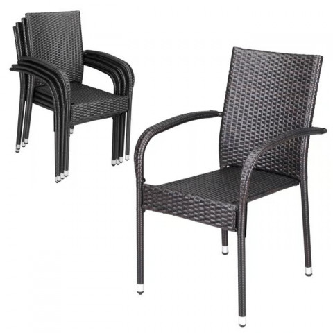 Stohovací židle z polyratanu, sada 4 ks | hnědá č.4