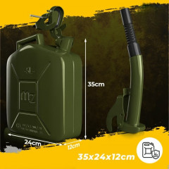 Sada 3 kovových kanystrů o objemu 5 l + nalévací tryska č.2